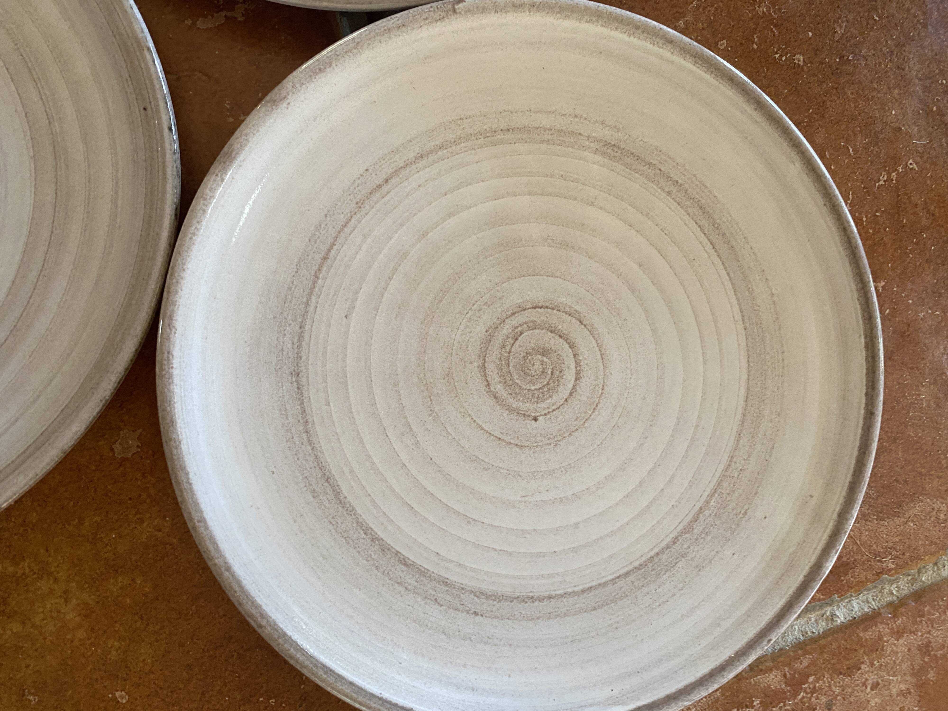 6 glazed terracotta plates 22 cm