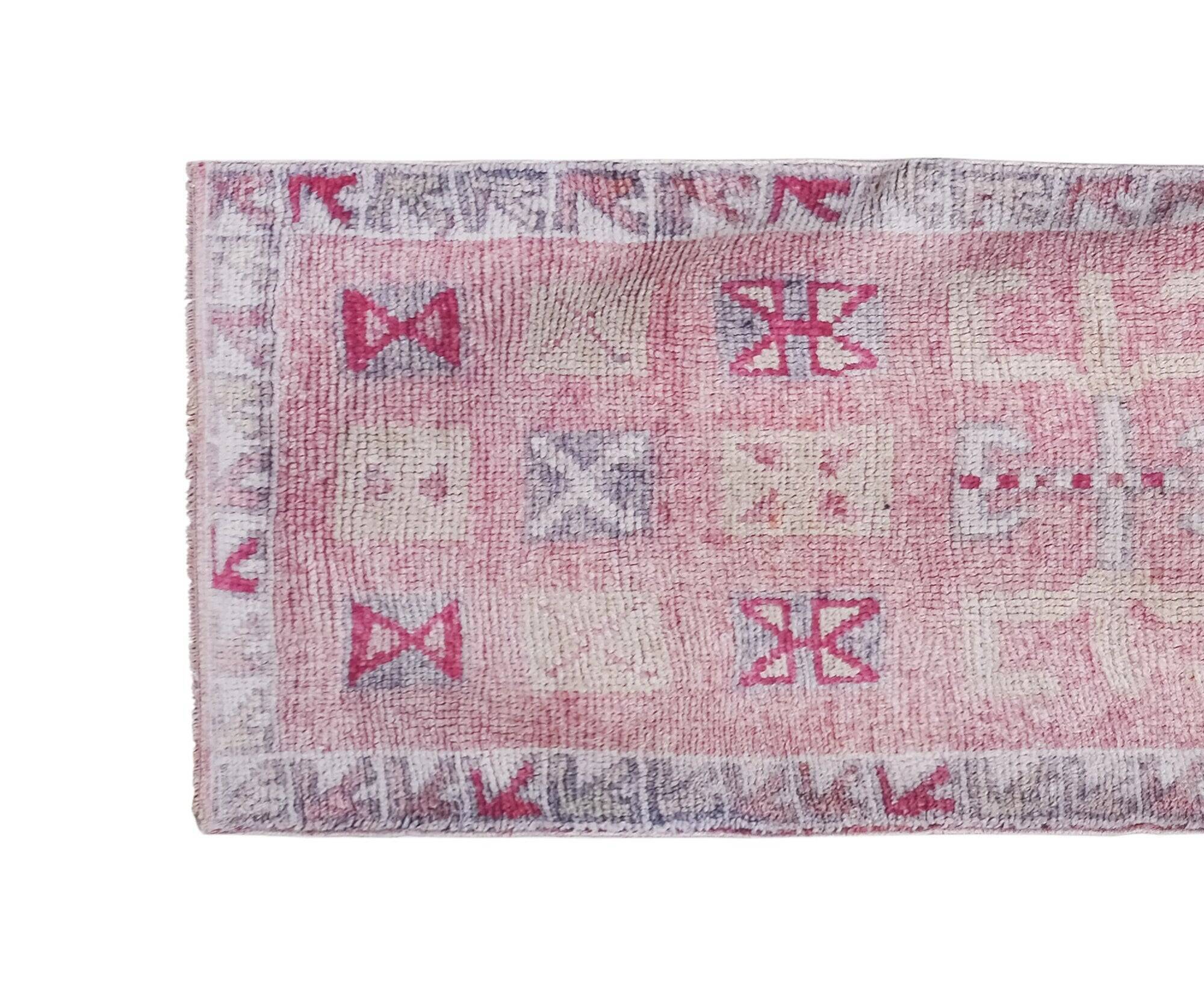 Tapis de couloir turc vintage 87x297 cm