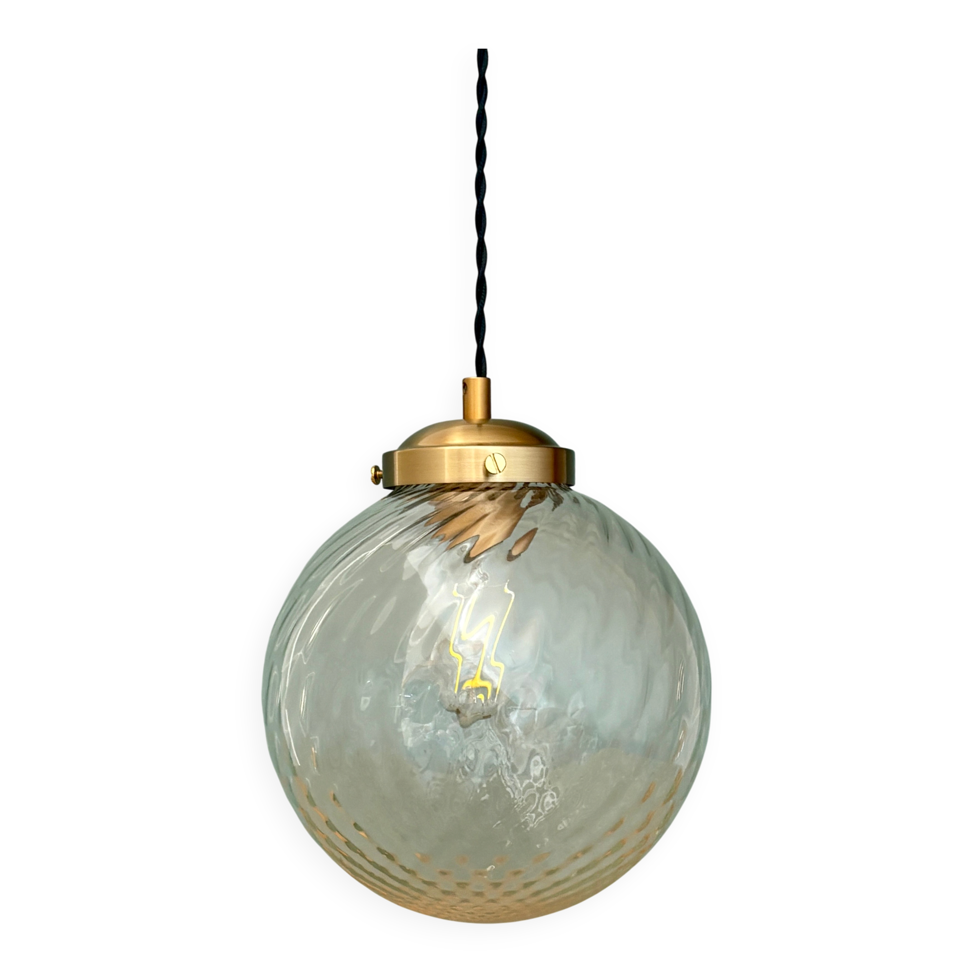 Vintage transparent glass suspension globe