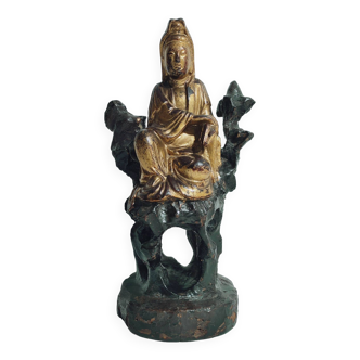 Guanyin Lacquered Wood Sculpture / 17th Vietnam / Buddha