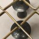 Pair of vintage candle holders in black metal and brass Sweden 1960