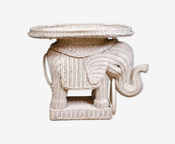 Wicker Elephant sidetable