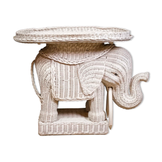 Wicker Elephant sidetable