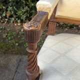 Pair of Louis XVI style armchairs solid walnut