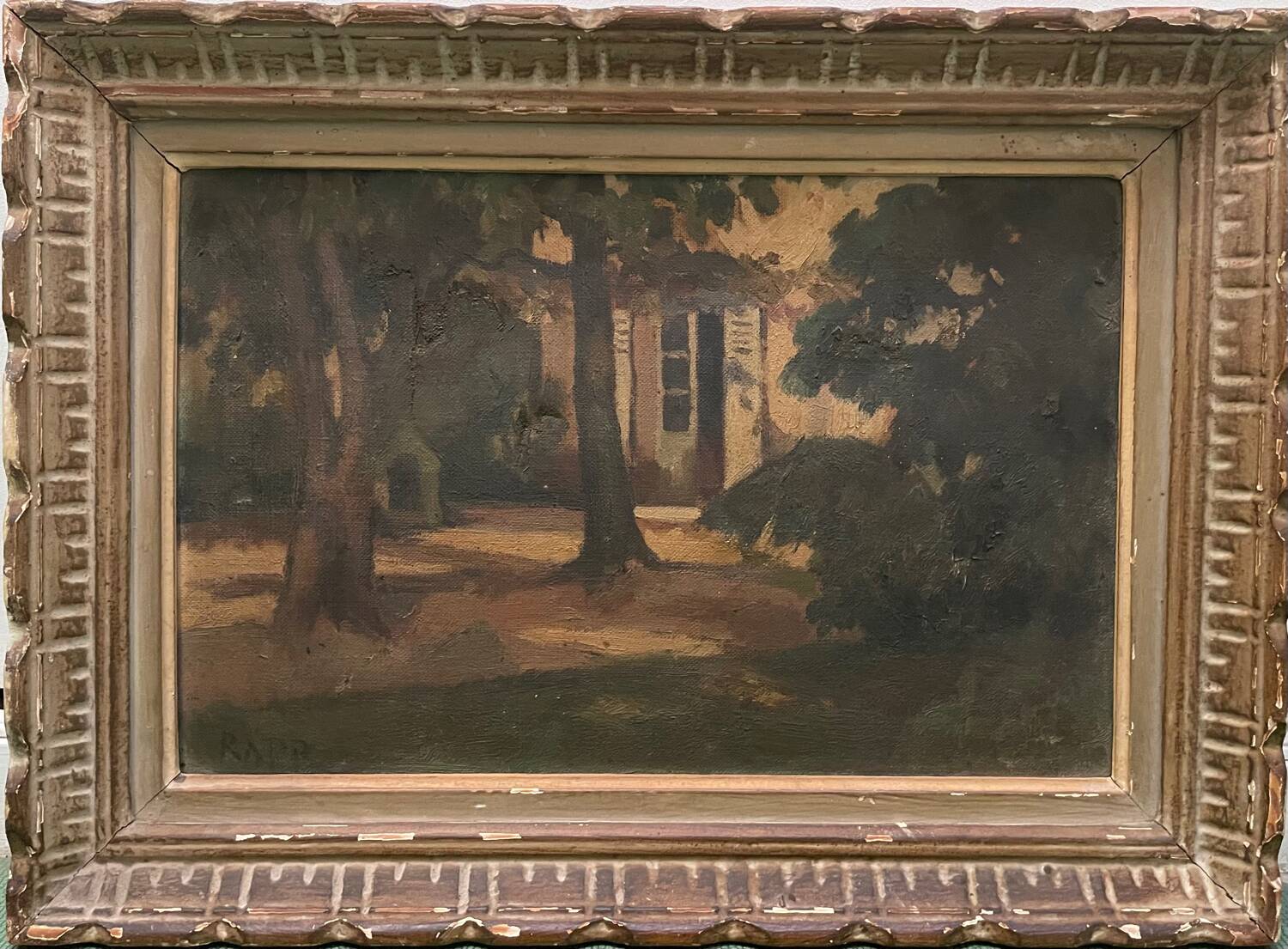 Tableau paysage maison un jour d’été signé Rapp