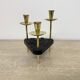 Mid century candle holder brass and lucite , 1970s