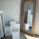 Rattan foot mirror with braces H:2m