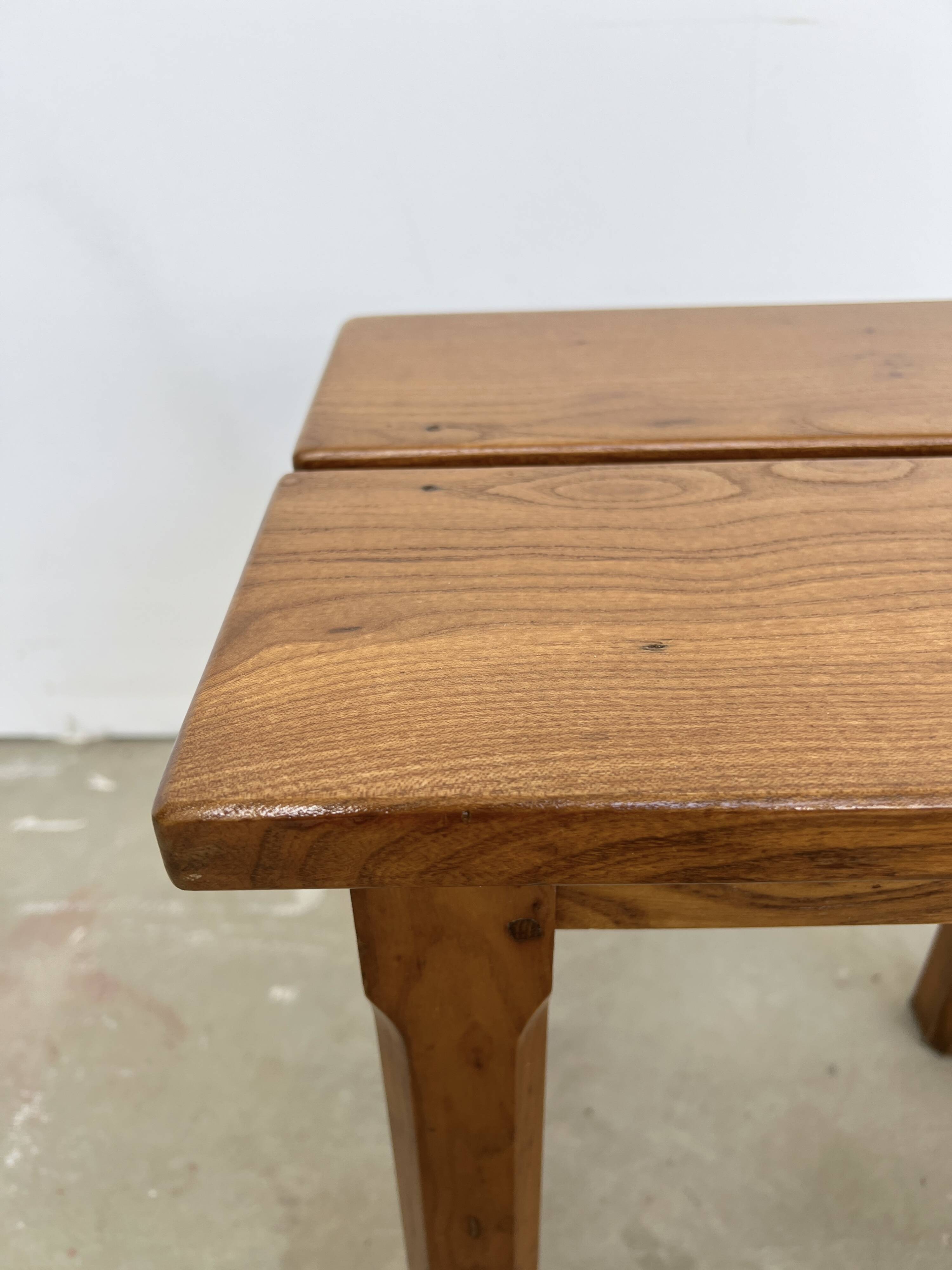 Brutalist oak stool