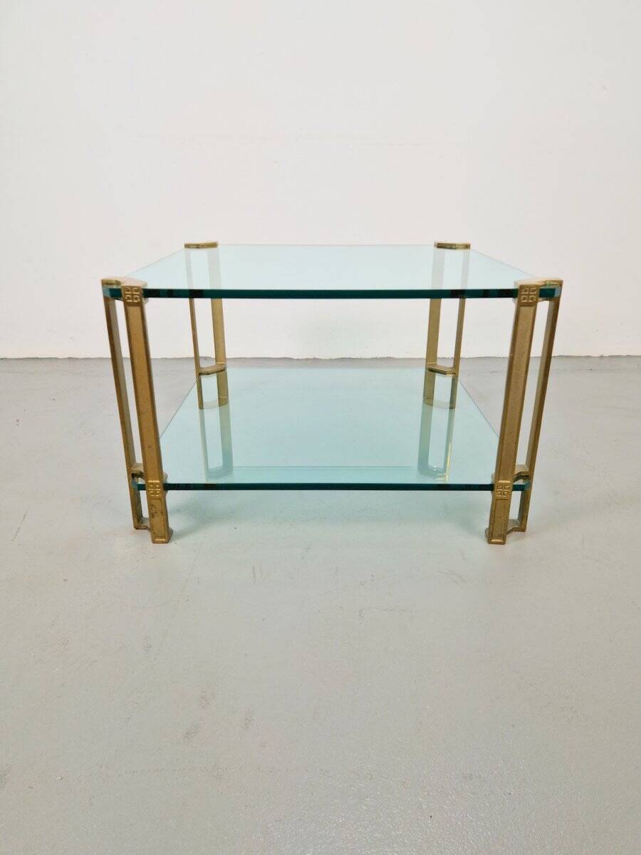 Regency Model T24 Coffee Table in Brass and Glass by Peter Ghyczy, 1970s
