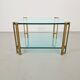 Regency Model T24 Coffee Table in Brass and Glass by Peter Ghyczy, 1970s