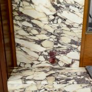 Large Art Deco wardrobe in oak, marble and mahogany, circa 1925
