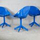 3 chairs "space Age", resin and steel, France, circa 1970.
