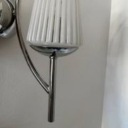 Chrome and ribbed glass wall lights from the 60s (X2)