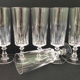 6 cut crystal flutes