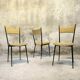 Three vintage chairs in the style of Colette Gueden.