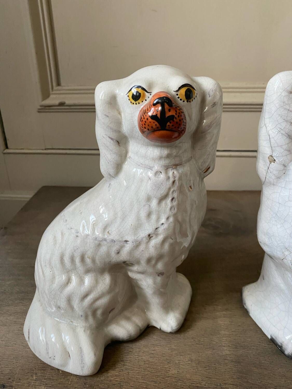 Pair of ceramic Staffordshire dogs late 19th century