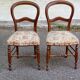 2 chaises louis Philippe bois massif courbé et tissu fleurs