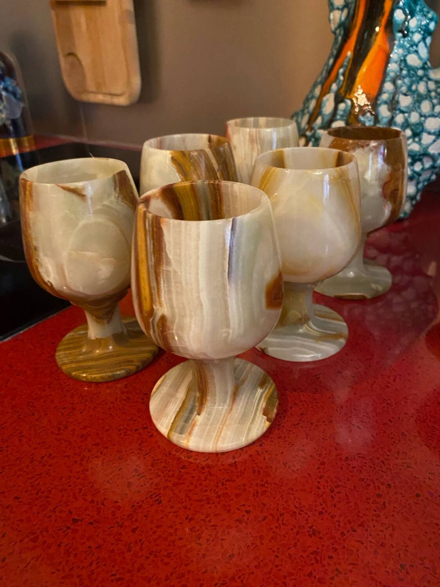 Set of 6 onyx glasses