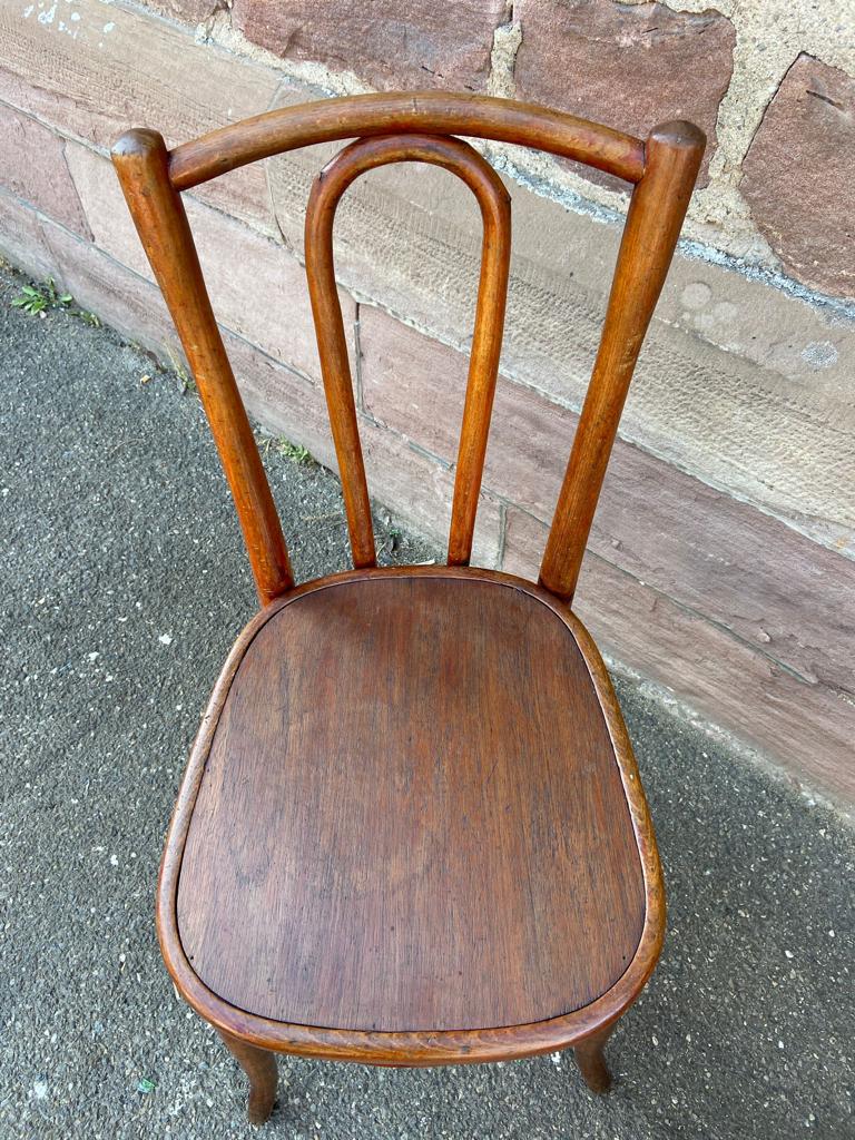 Pair of chairs bistro coffee wood curved