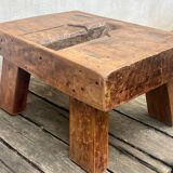 Brutalist coffee table made of solid wood
