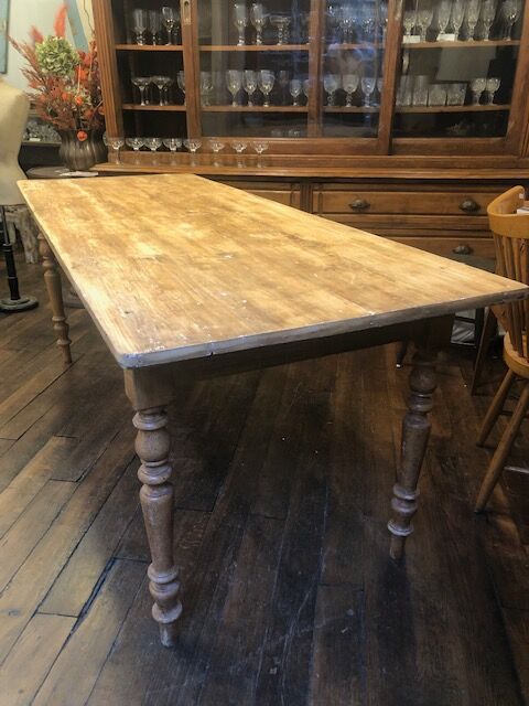 Wooden farmhouse table