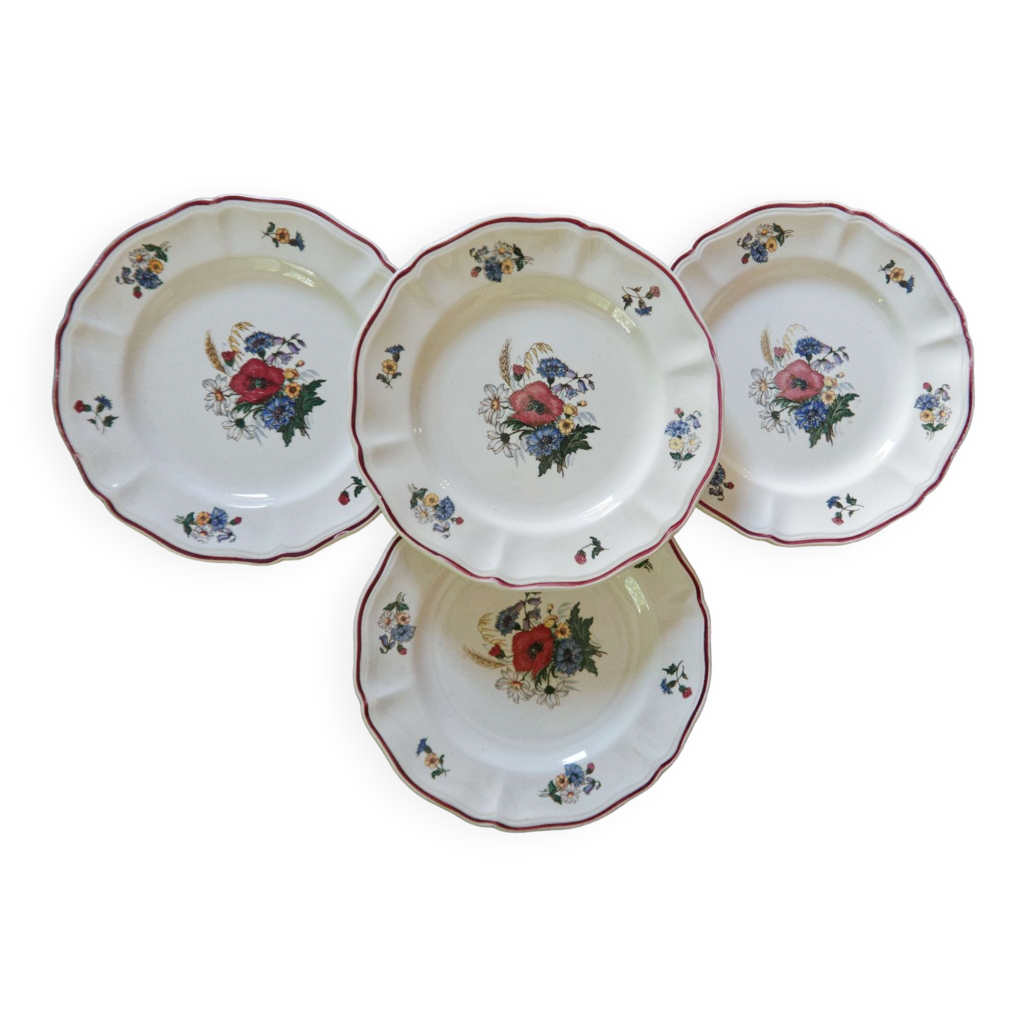 Lot 4 dessert plates Sarreguemines Agreste