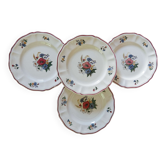Lot 4 dessert plates Sarreguemines Agreste
