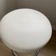Pair of vintage Z low stools with chrome metal base and white skai seat. H: 49 cm 80s