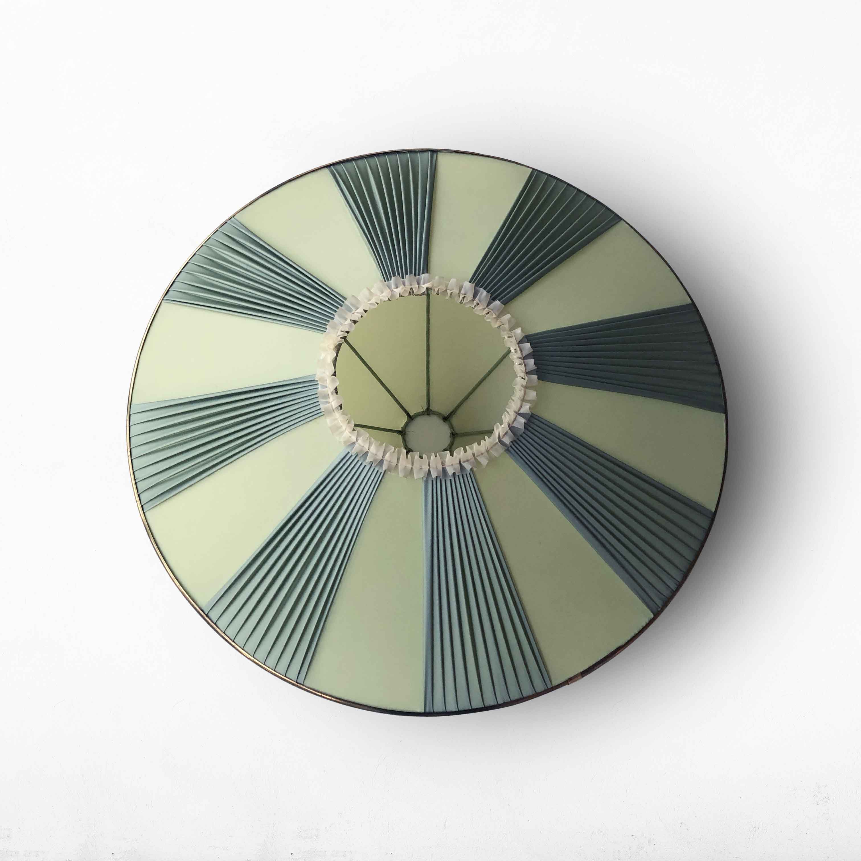 Mid-century floor lamp with pleated shade