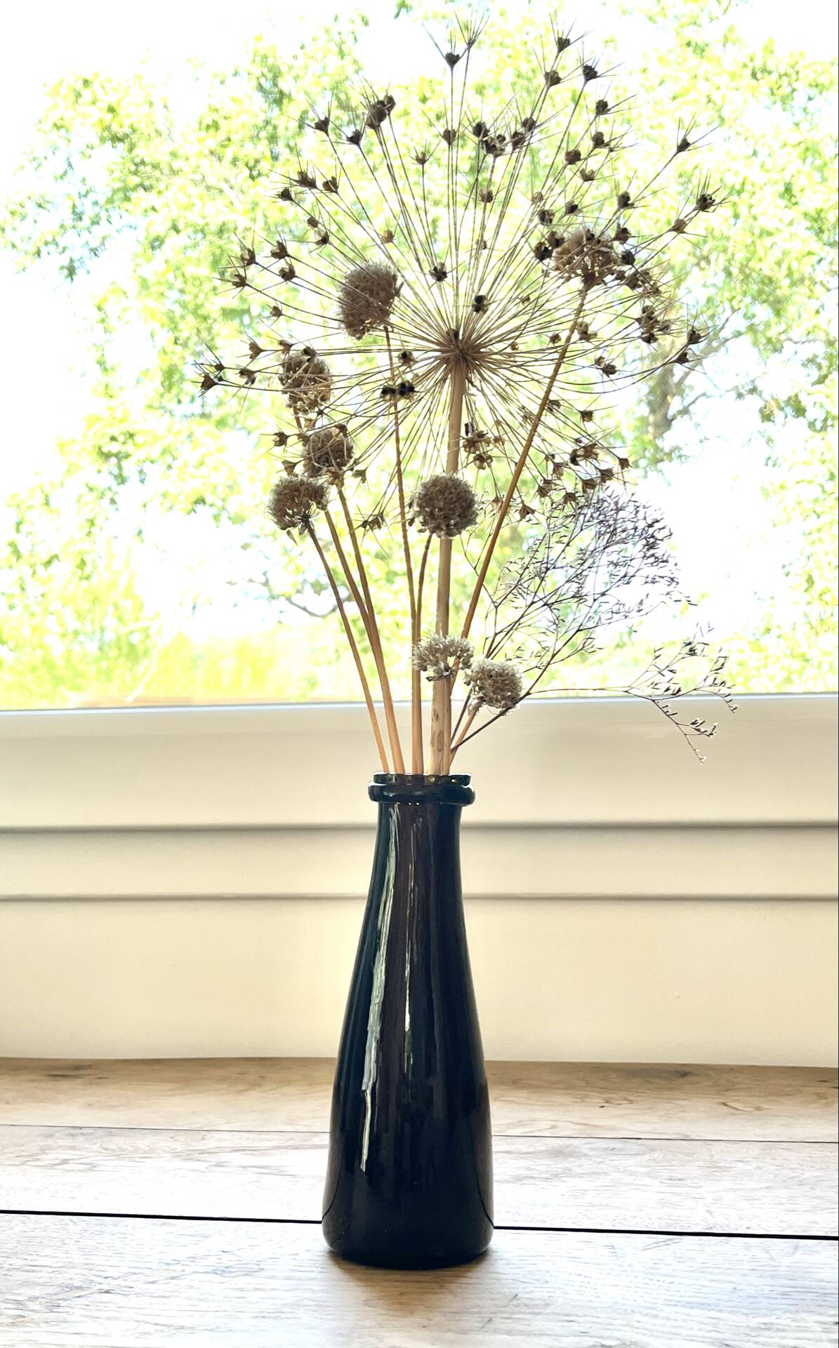 Antique amber glass vase