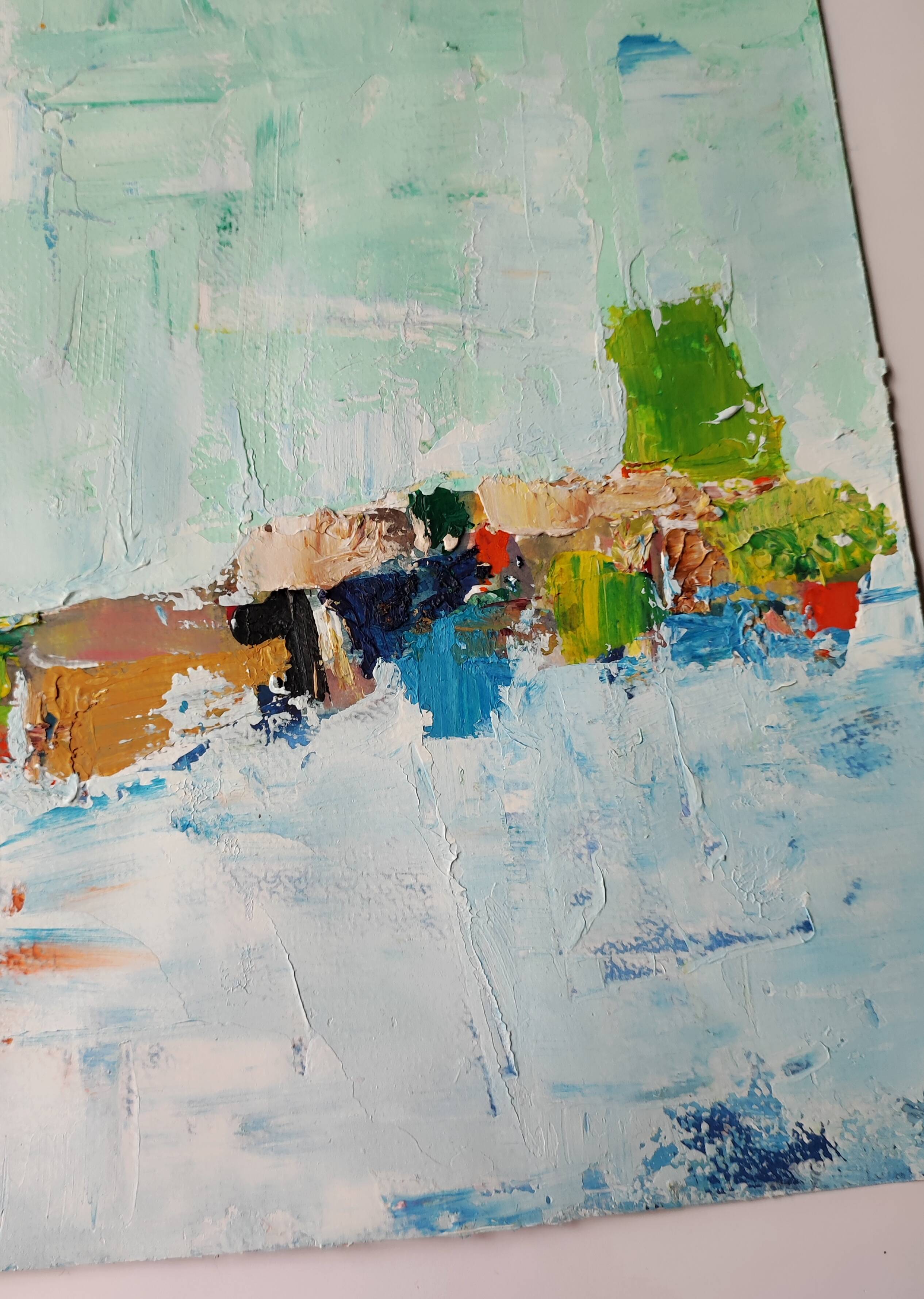 Original Mediterranean landscape abstract painting