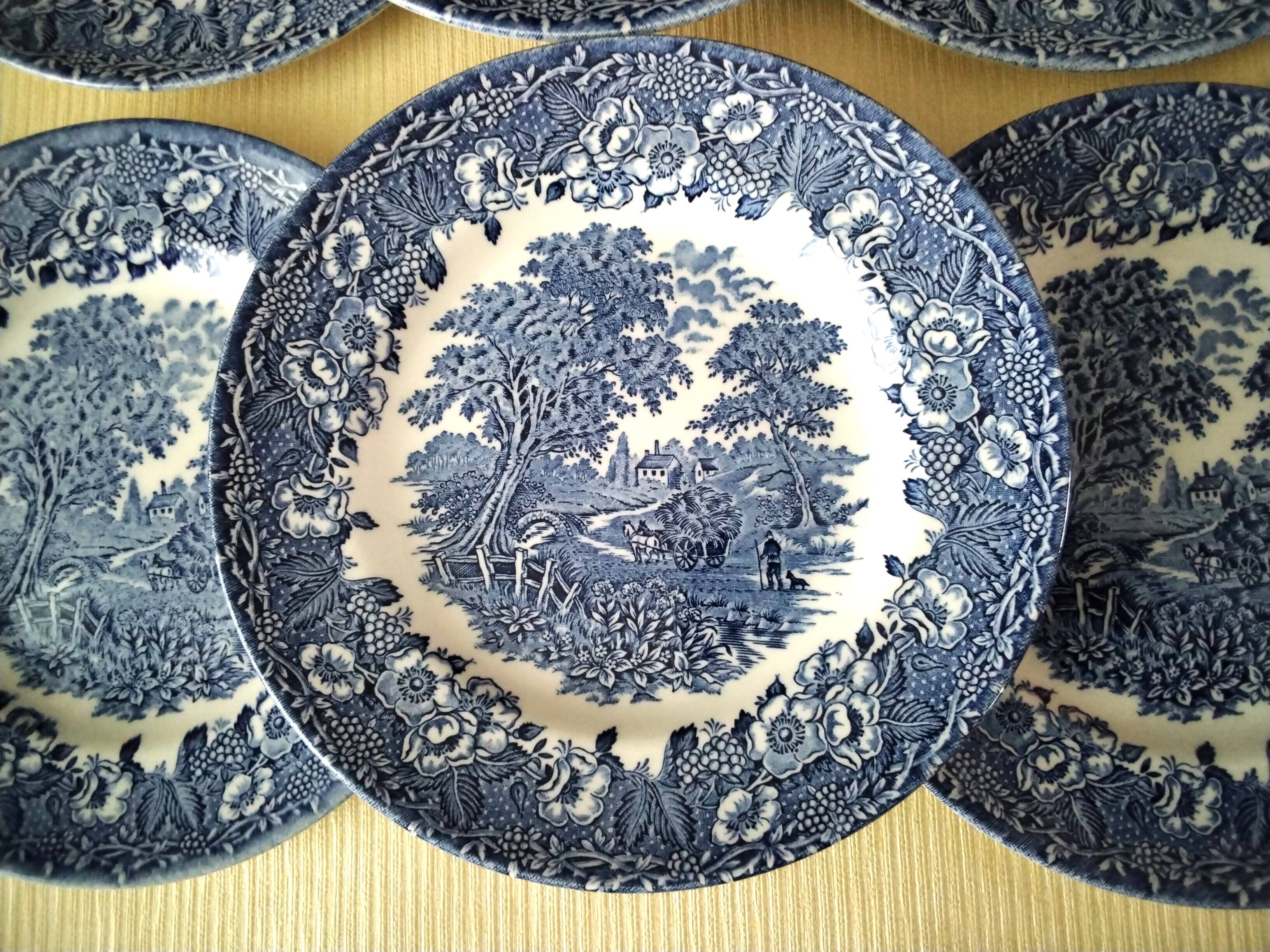 6 dessert plates English porcelain EIT