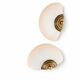 Pair of vintage wall lights in brass and opaline glass, Art Deco style.