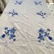Large antique hand-embroidered tablecloth - 12 place settings - 170x210 cm - cotton