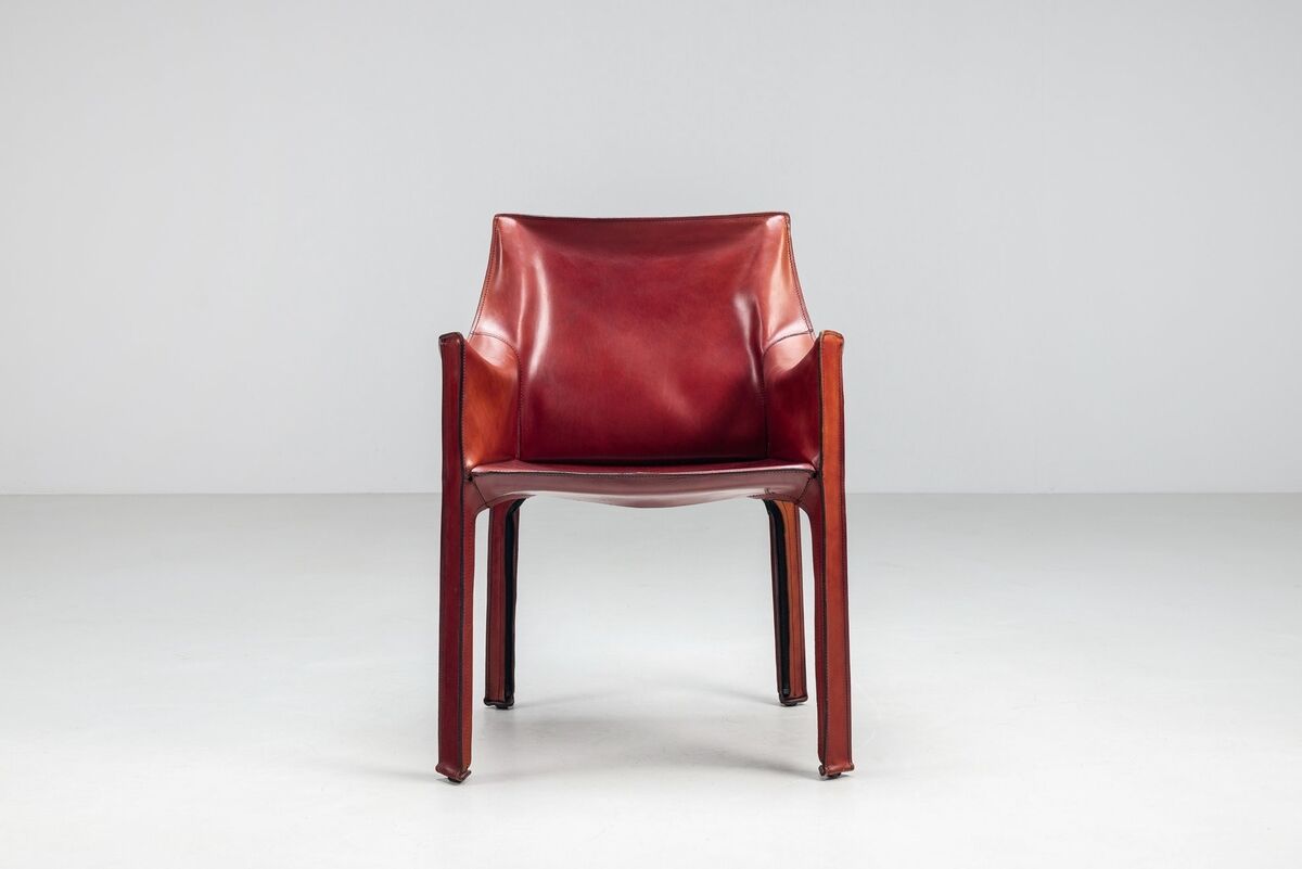 Mario Bellini model Cab 413 dining armchair in leather Cassina Italy 1977