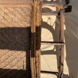 Chaise longue rotin vintage