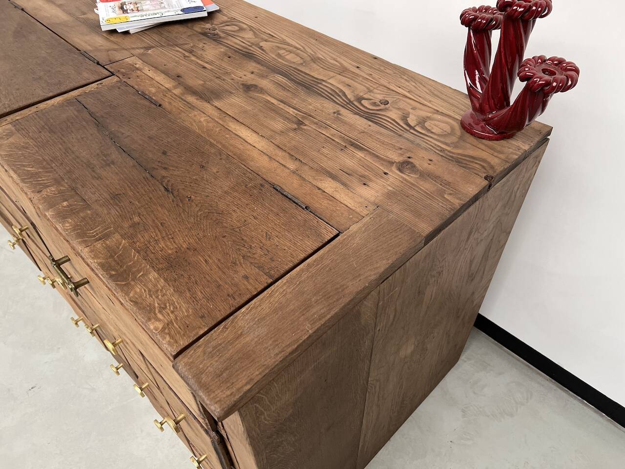 Old trade furniture with oak drawers XL format