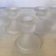 Set of three frosted glass candle holders