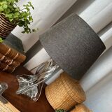Crystal lamp with dark grey lampshade