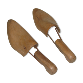Paire d'embauchoirs forme à chaussure en bois & métal t.40/41