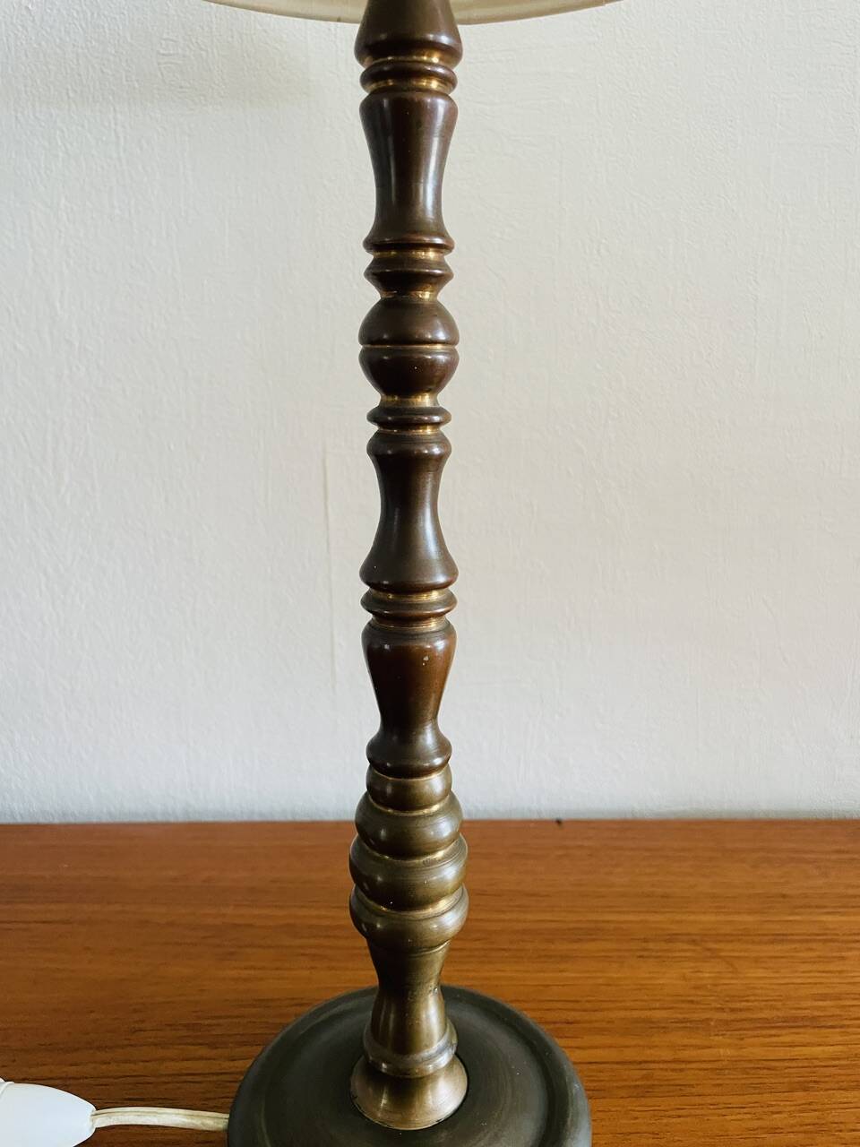 Vintage brass table lamp, circa 1940s - 1950s