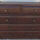 Antique chest of drawers from the 50s with 5 curved drawers, vintage old-style assembly and brass knobs