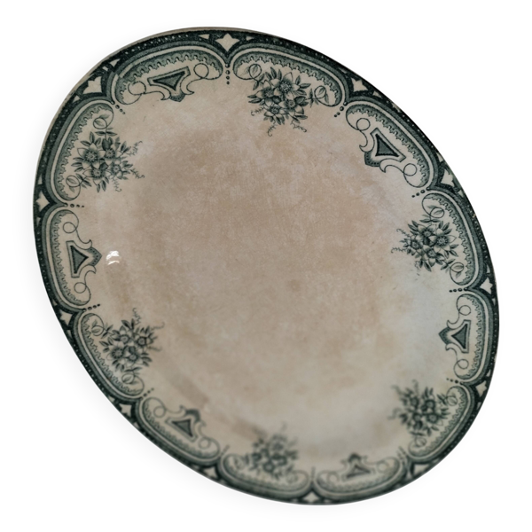 Plat ancien ''Narcisses'' – Faïencerie d’Onnaing (vers 1900)