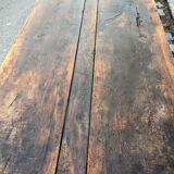 Farm table mounted on casters