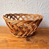 Oval woven rattan basket