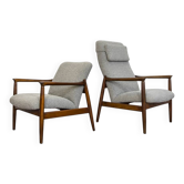Mid Century Restored Armchairs Gfm 64 & high back 64 By Edmun Homa, 1960s