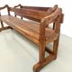 Pair of communal benches in solid oak, 1950s.