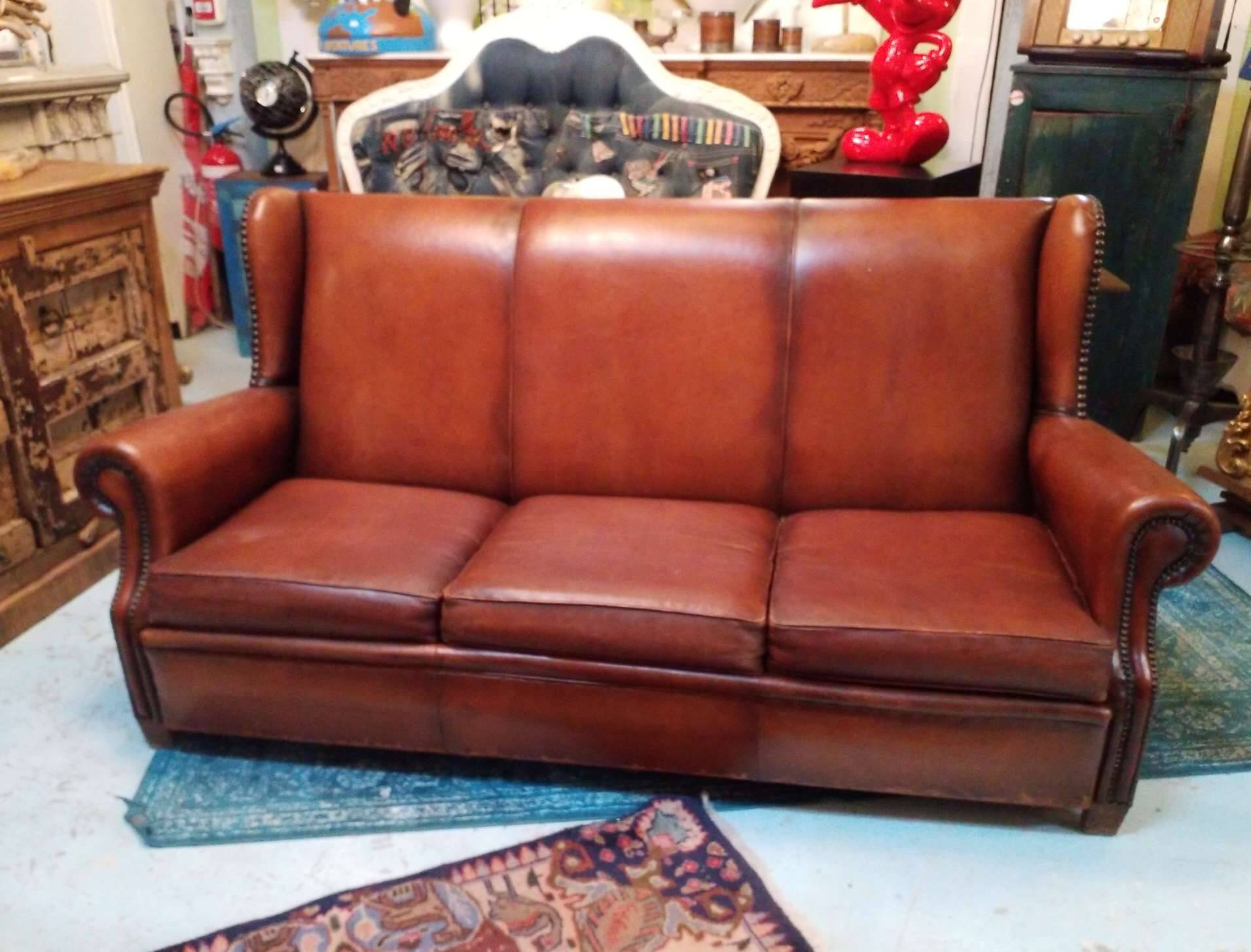 Leather club sofa