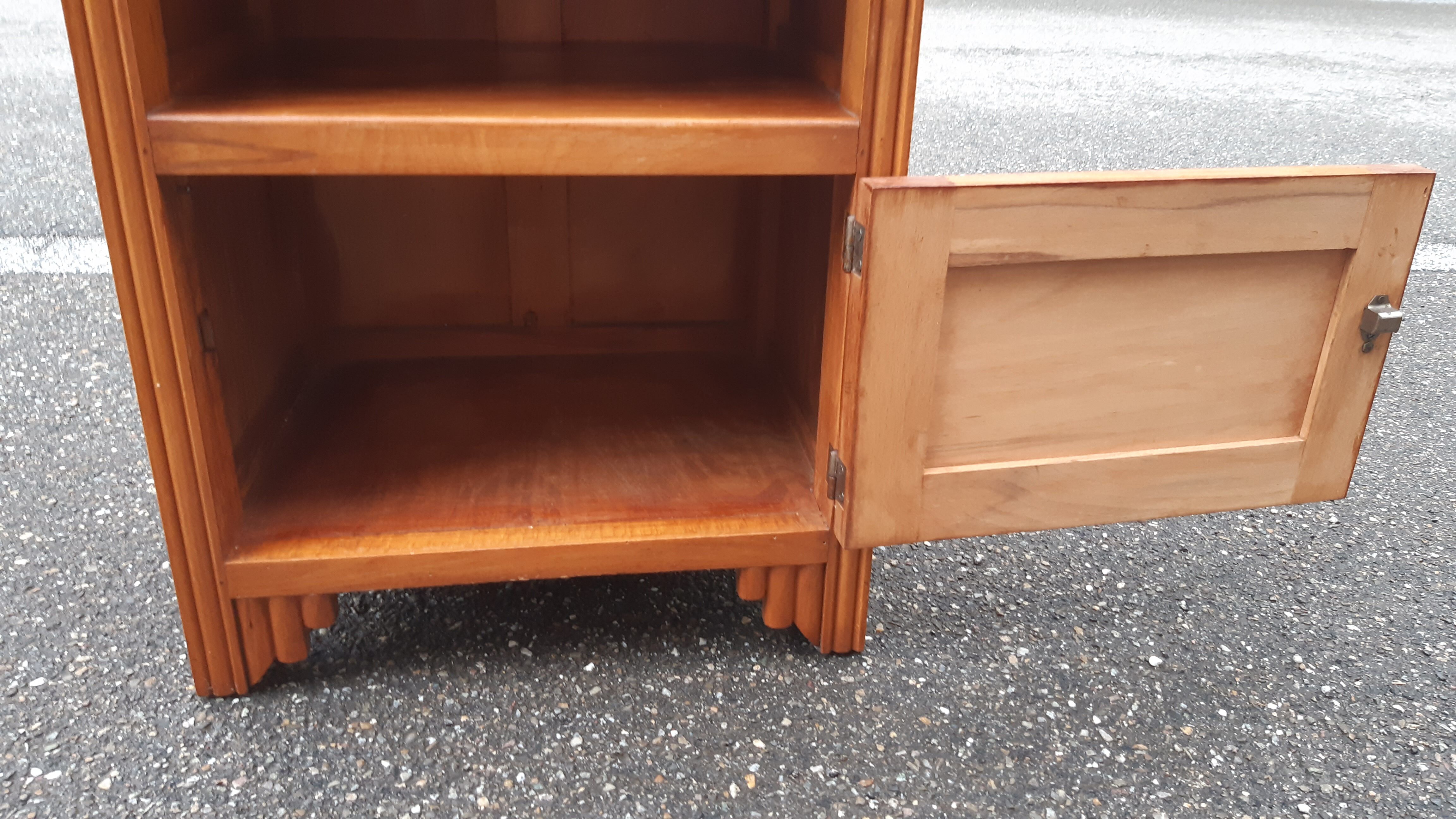 Golden oak 1950s bedside