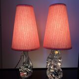 Pair of lamps, Crystal foot
